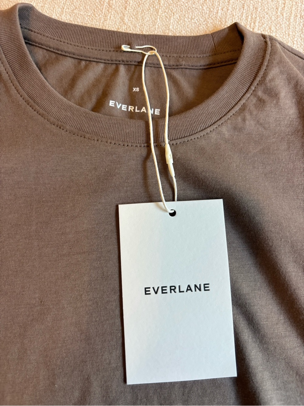 Everlane The Slim Crew in Essential Cotton, Clay in XS.